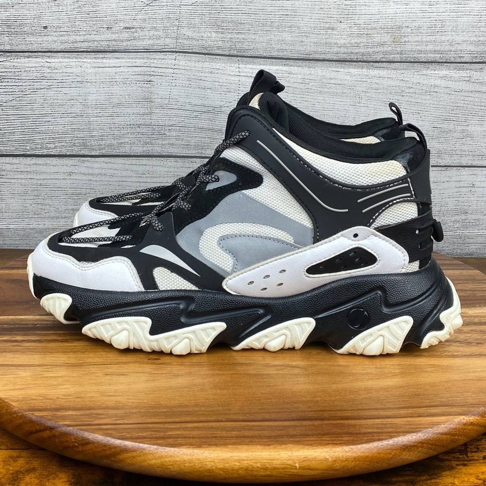 Javi Connect Black White Mid Top Chunky Sneaker Men’s Shoe Size 10
